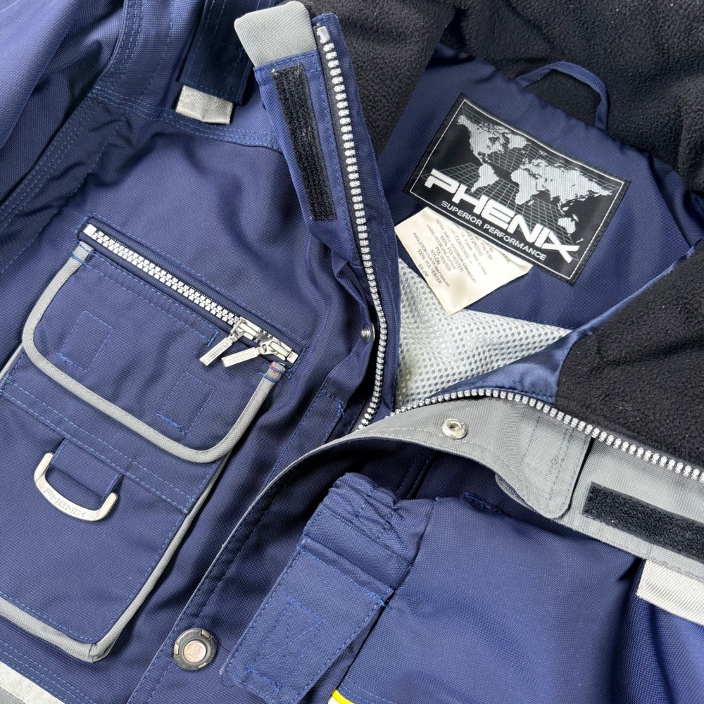 Vtg 90s Phenix Superior Performance Ski Jacket Men Medium Blue Detachable Sleeve